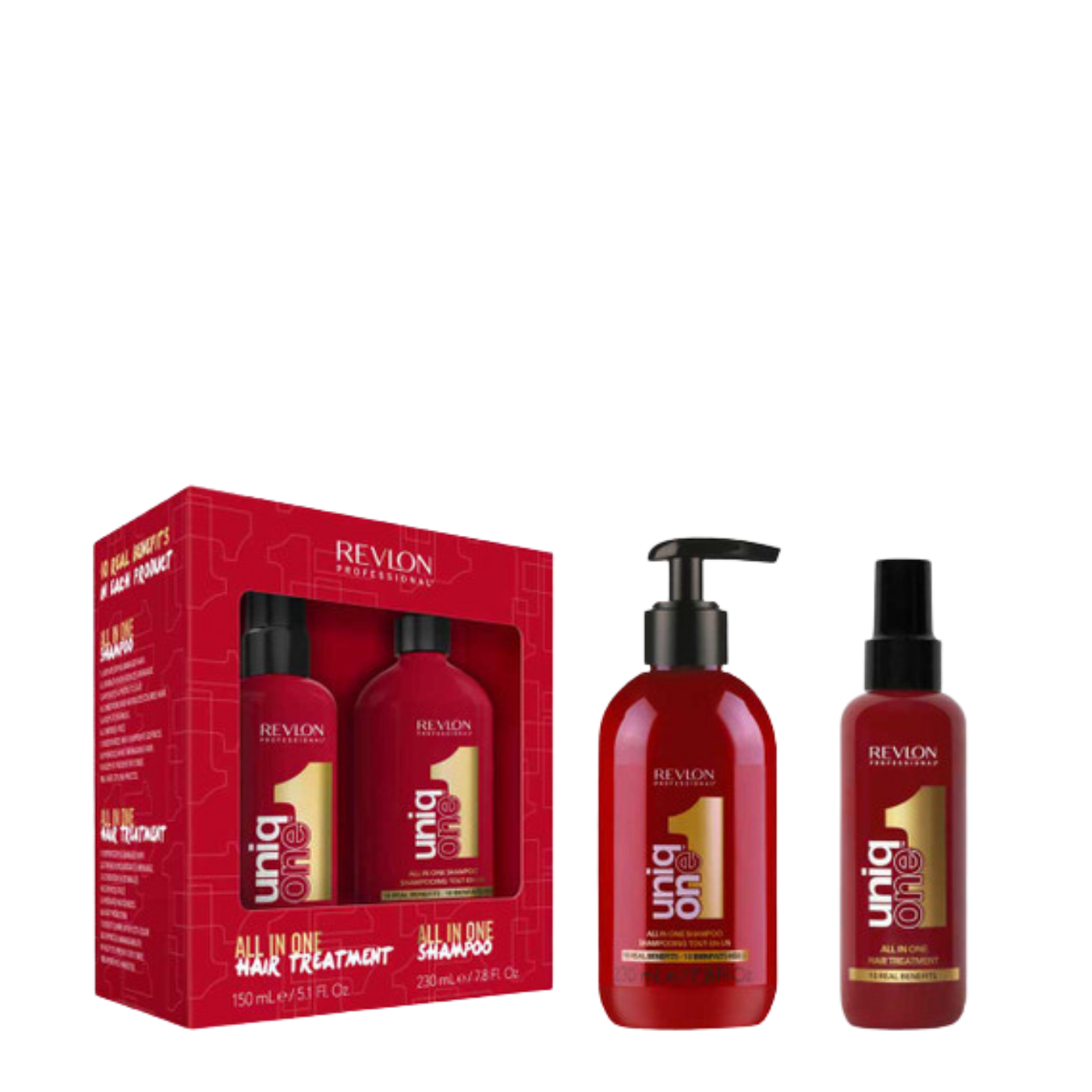 Kit UniqOne Hair Treatment Protector Térmico 150ml y shampoo 230ml