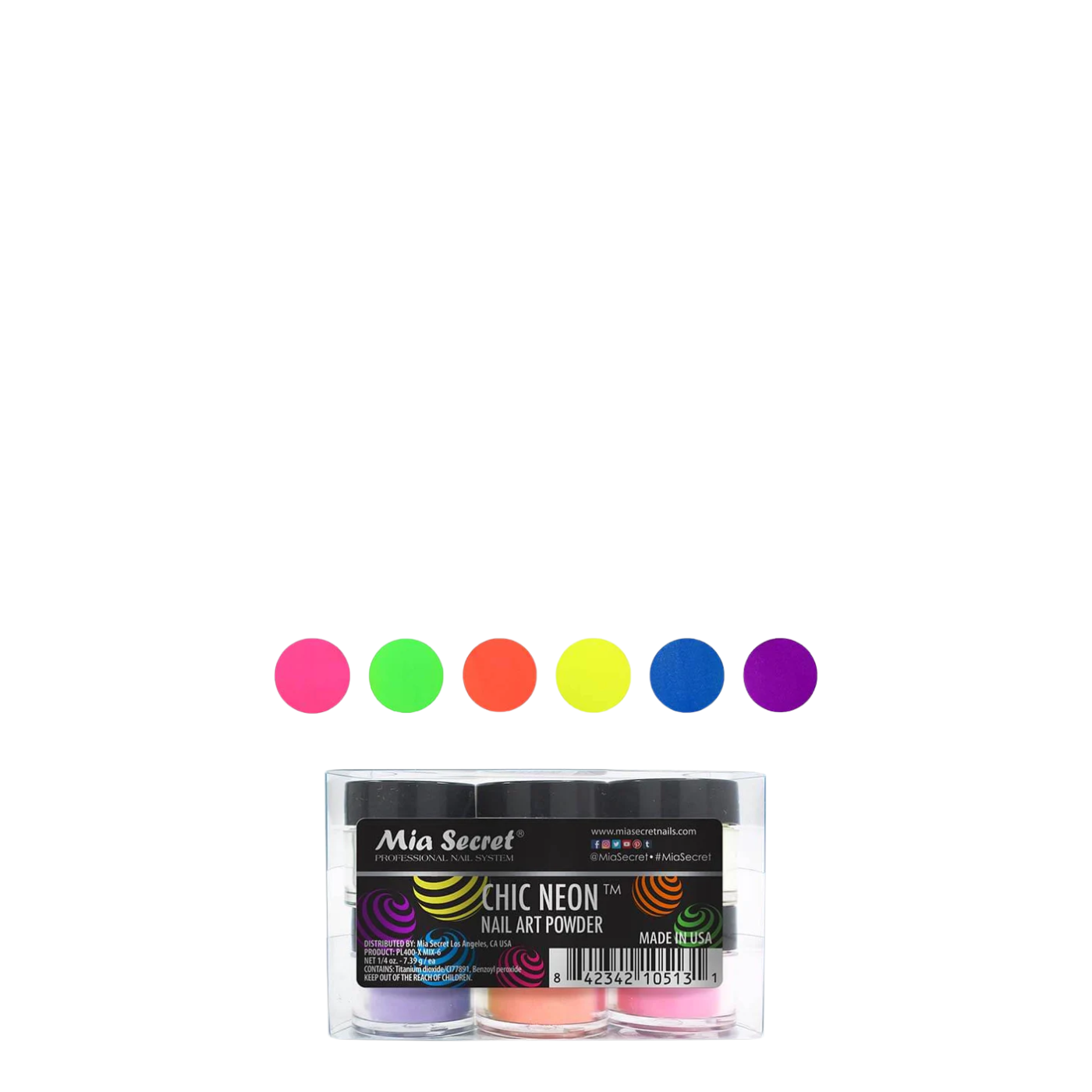 Kit Nail Art Powder Chic Neon Mia Secret