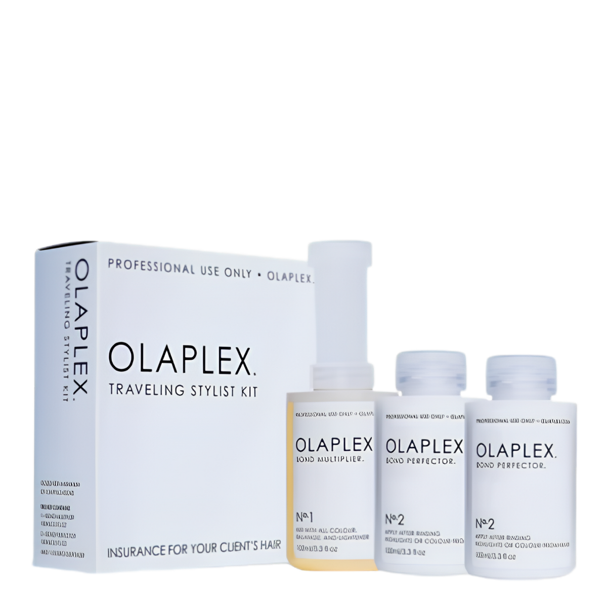 Kit profesional de Olaplex Traveling Stylist con productos de 100 ml para cuidado capilar en viaje.