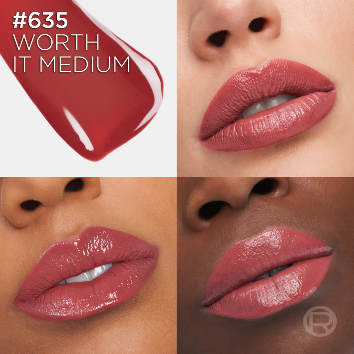 Labial líquido con efecto brillo vinilo de L'Oréal Paris Infaillible Laque Resist en tono Worth It, 5 ml.