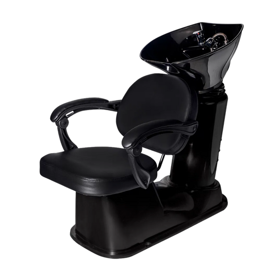 Lavapelo profesional negro Casa Belleza modelo B6081, con diseño elegante y tamaño compacto para uso doméstico y profesional
