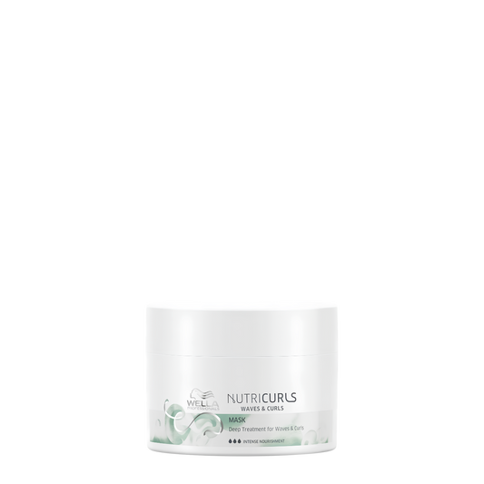 Mascarilla de tratamiento intensivo Wella Nutricurls para ondas y rizos, frasco de 150 ml, cabello nutrido y definido