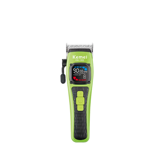 Máquina de corte KEMEI KM-1862, cortapelo profesional inalámbrico para cabello y barba, con cabezal ajustable y diseño ergonómico.