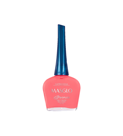 Esmalte Masglo A-F en frasco con color rosa suave, con la marca Masglo visible en la botella.