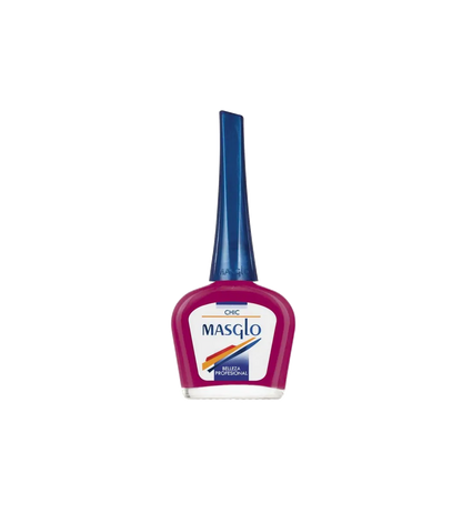 Esmalte Masglo A-F de color chic, en frasco con tapa plateada, con diseño elegante y logo visible.