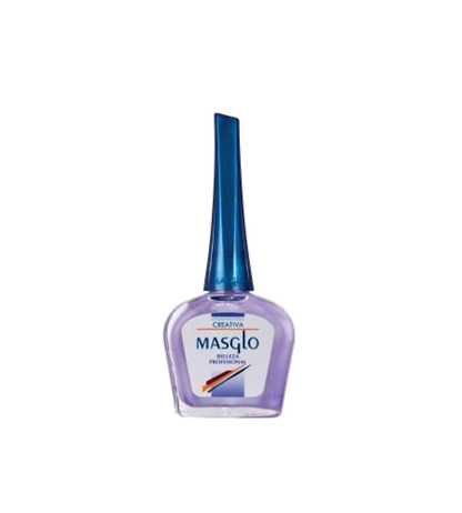 Esmalte Masglo A-F en frasco con color vibrante, muestra la textura y el diseño del envase del esmalte de la marca Masglo.
