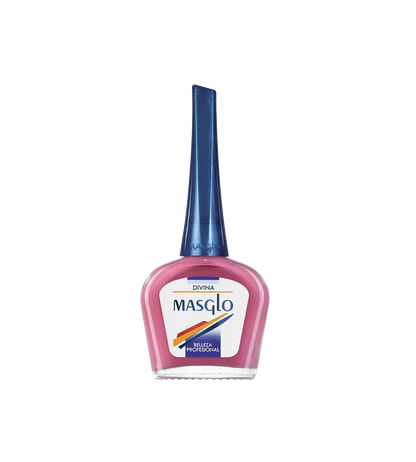 Esmalte Masglo A-F en frasco, color divino y brillante, para uñas con acabado profesional y duradero.