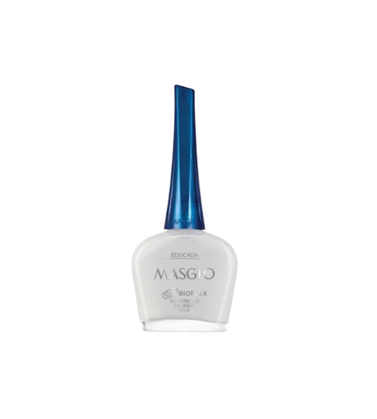 Esmalte Masglo A-F en frasco, con color rosa suave y acabado brillante, para uñas y cuidado de manos.