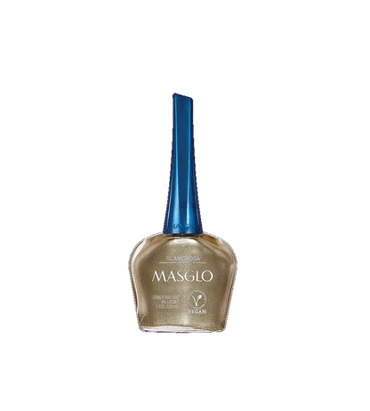 Esmalte Masglo A-F en frascos con colores variados, exhibido en imagen, para uñas con acabado brillante y duradero.
