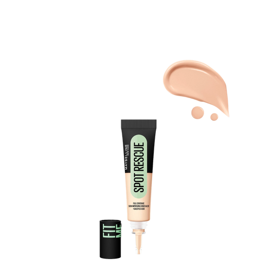 Corrector de alta cobertura Maybelline Fit Me Spot Rescue en tono 05, tubo de 15 ml, para imperfecciones y manchas.