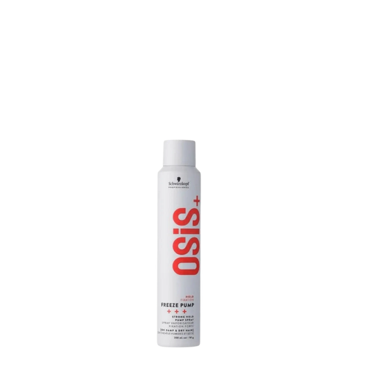 Laca líquida en spray sin aerosol Schwarzkopf Professional Osis+ Freeze Pump de 200ml, ideal para fijación fuerte y protección térmica.