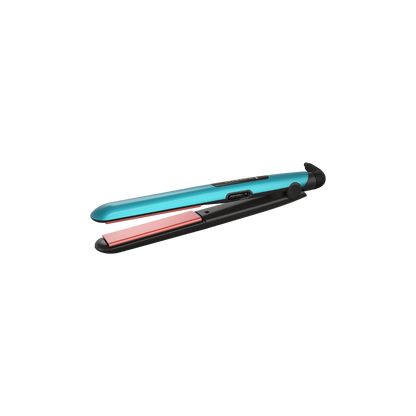 Alisador Remington Ceramic azul modelo S1520 con placas lisas y cable, diseñado para peinar y alisar el cabello.