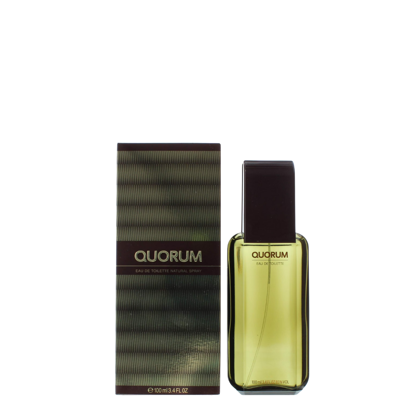 Perfume Antonio Banderas Quorum 100 ml Eau de Toilette con botella elegante y diseño clásico.