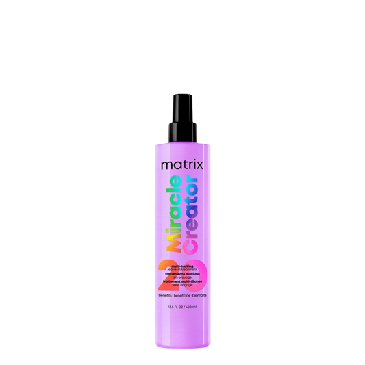 Spray capilar Miracle Creator de Matrix, termo protector sin enjuague, 400 ml, con ingredientes multibeneficios para el cabello.