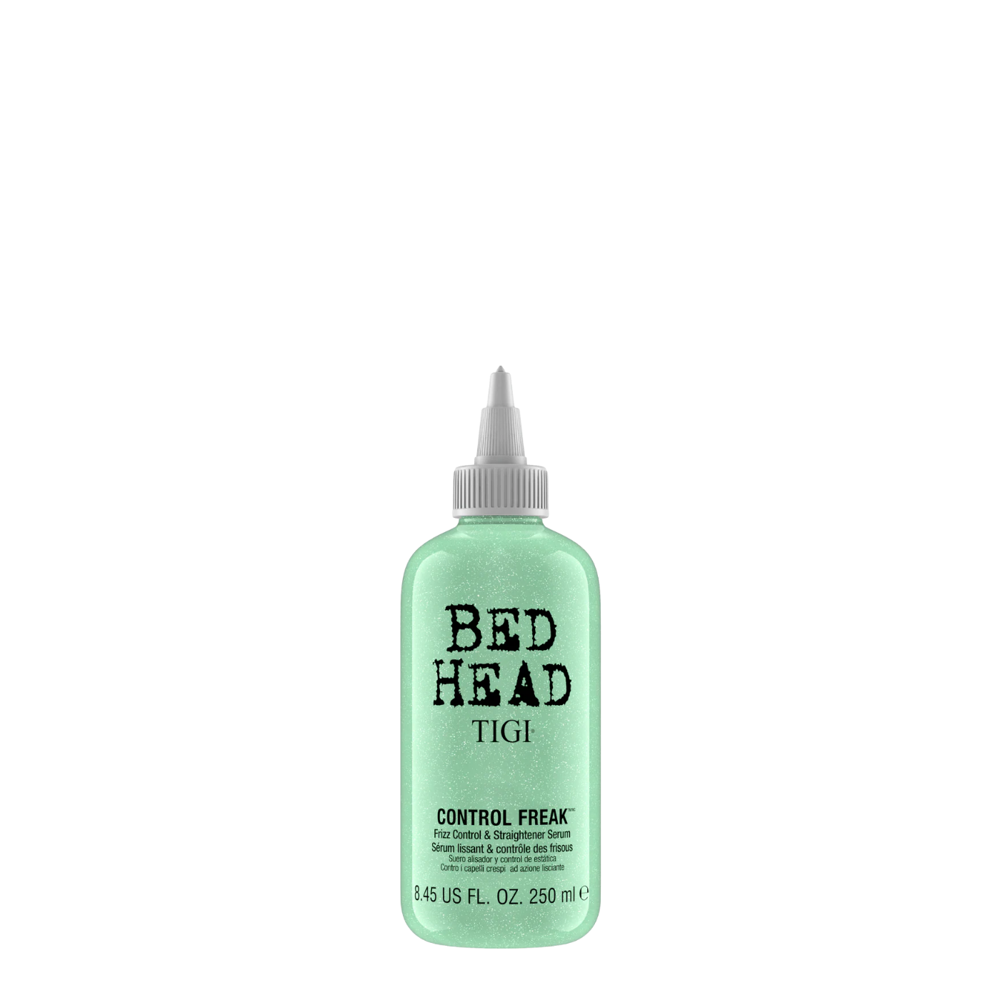 Serum control Freak de Tigi Bed Head, aceite capilar de 255 ml, con textura ligera para controlar el encrespamiento y dar brillo.