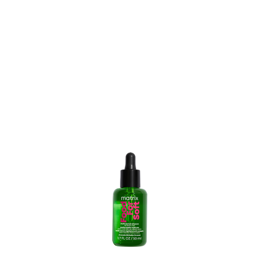 Aceite capilar hidratante Food For Soft Matrix de 50 ml con protector térmico, en botella con gotero, para cabello suave y nutrido.