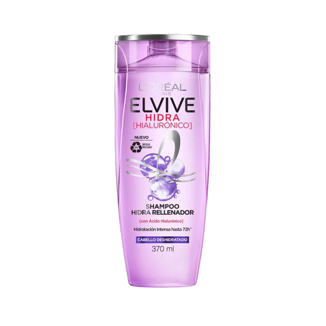 Shampoo Hidra Hialurónico Rellenador Hidratación de 72h Elvive 370 ml