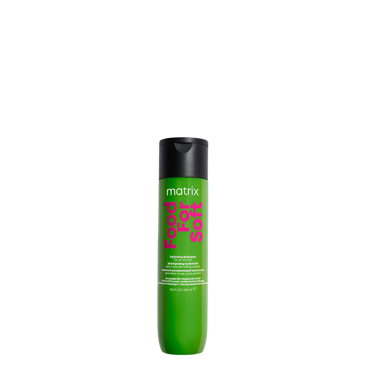 Champú hidratante Matrix Food For Soft con ácido hialurónico y aceite de palta, botella de 300 ml.