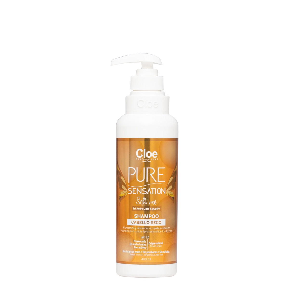 Shampoo suavizante e hidratante para cabello seco Cloe Pure Sensation Soft Me 400ml