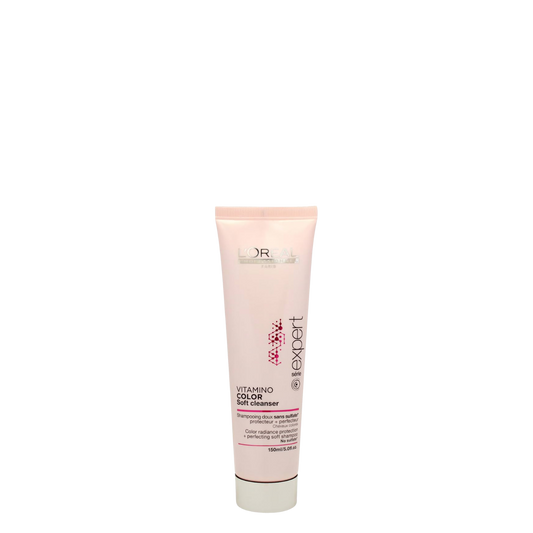 Champú Loreal Vitamino Color Soft Cleanser, 150 ml, para cabello coloreado y suave, con fórmula nutritiva y proteccion del color.