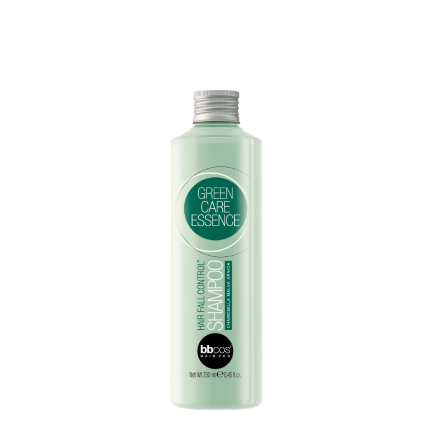 Champú anticaspa BBCOS de 250ml con fórmula para reducir la caspa y mantener el cuero cabelludo saludable.