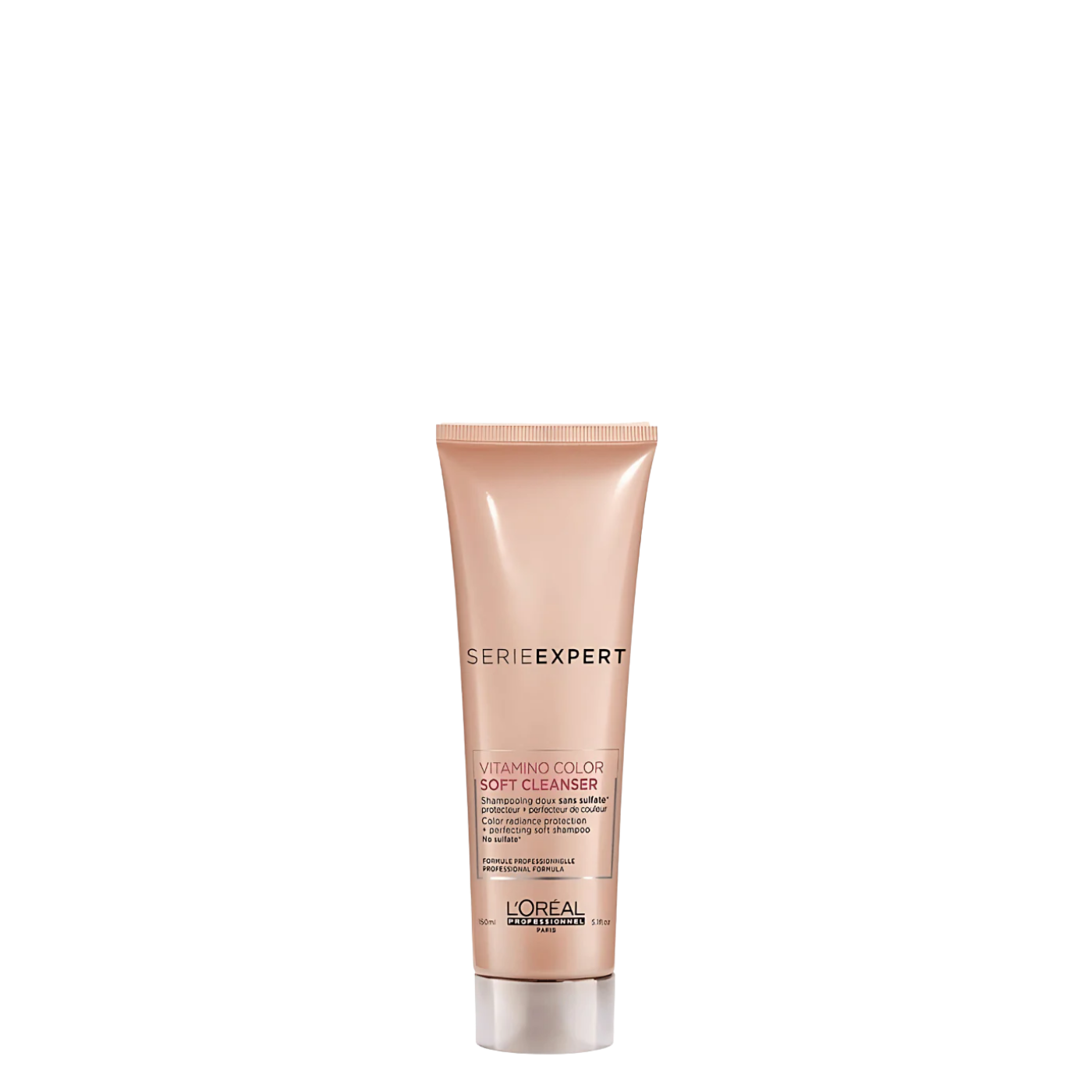 Champú L'Oréal Professionnel Vitamino Color Soft Cleanser en botella de 150 ml, para cabello teñido y cuidado del color.