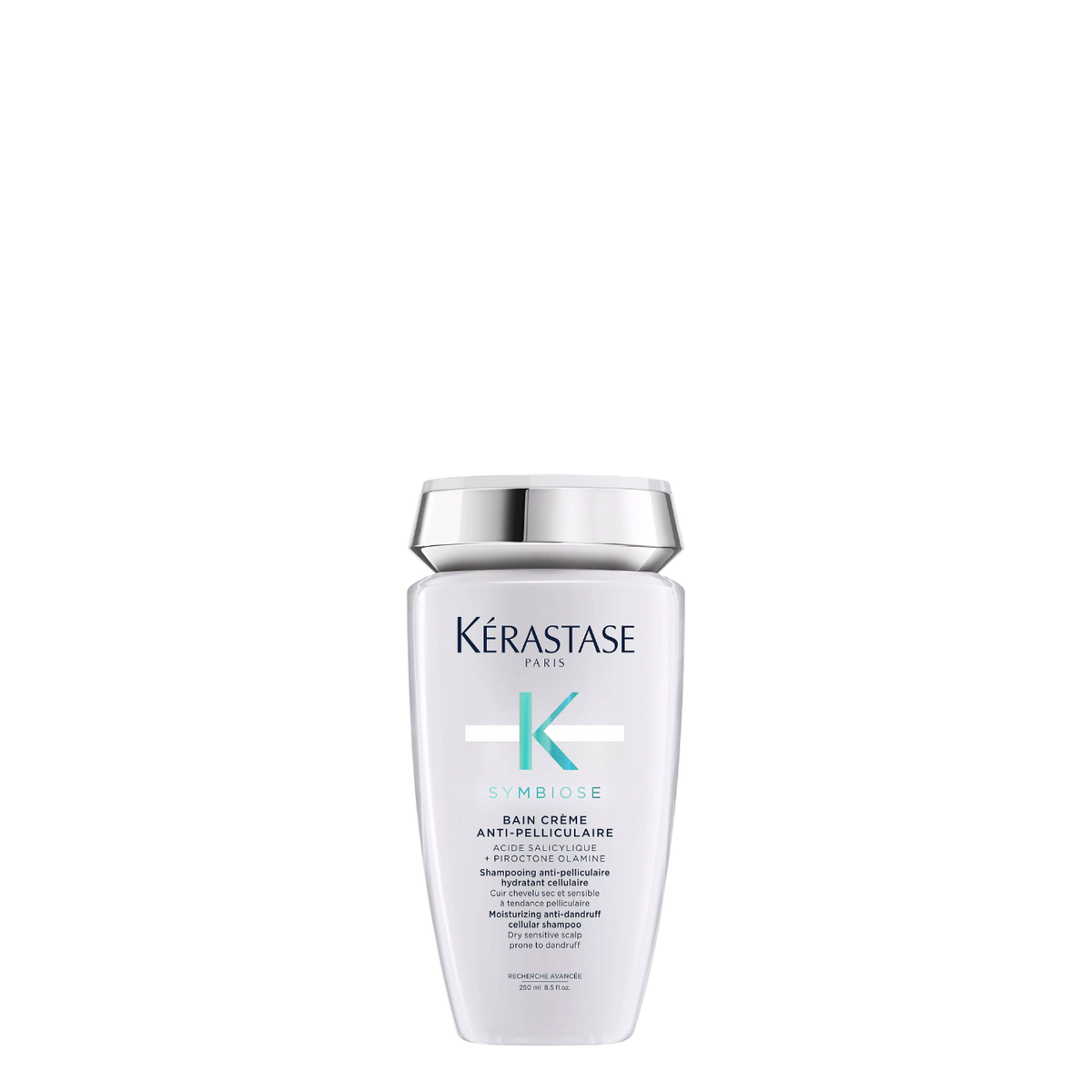 Champú Kérastase Symbiose Bain Crème Anti-Pelliculaire para cuero cabelludo seco y con caspa, en botella de 250 ml
