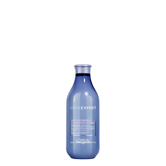 Shampoo iluminador restaurador para cabello rubio Loreal Professionnel Serie Expert Blondifier Gloss 300ml
