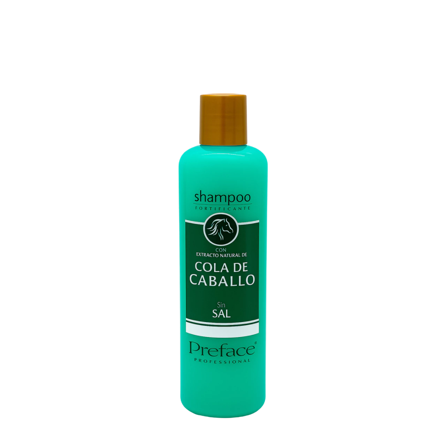 Botella de 400ml de Shampoo Cola de Caballo Preface, tratamiento natural fortalecedor y estimulante del crecimiento para cabellos débiles.