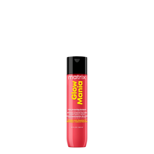 Champú protector del color y brillo intenso Matrix Glow Mania, botella de 300 ml con fórmula suave para cabello brillante