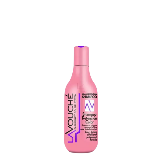 Champú Lavouche de 300ml para retención de color, con protección de tono y fórmula suave para cabello teñido.