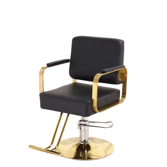 Sillón de peluquería Casa Belleza HG-A280 con estructura de manga de acero y asiento acolchado para salón de belleza.