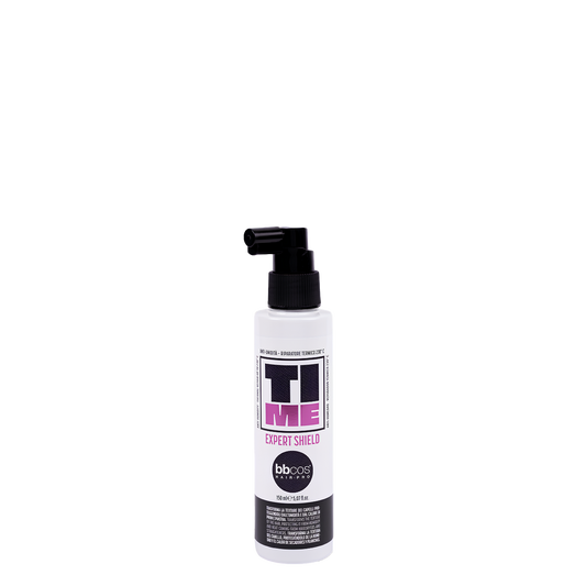 Spray protector térmico BBCOS Time Expert Shield, protector de cabello en aerosol, 150 ml, con fórmula para evitar daños por calor.
