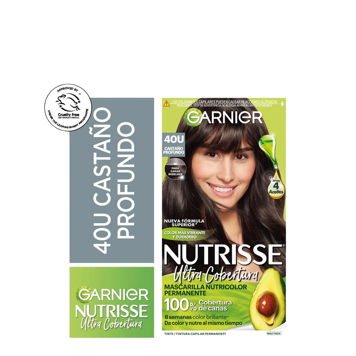 Tinte Garnier Nutrisse en variedad, con tubos de coloración para cabello con fórmula nutritiva y cobertura uniforme.