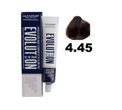 Tinte Evolution de Alfaparf en tubo con coloración rubio oscuro para cabello, muestra el envase y tono en la imagen.