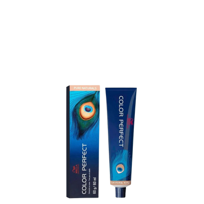 Tinte de color Wella Color Perfect para cabello en tonos vibrantes, con frasco y tubo de tintura en la imagen
