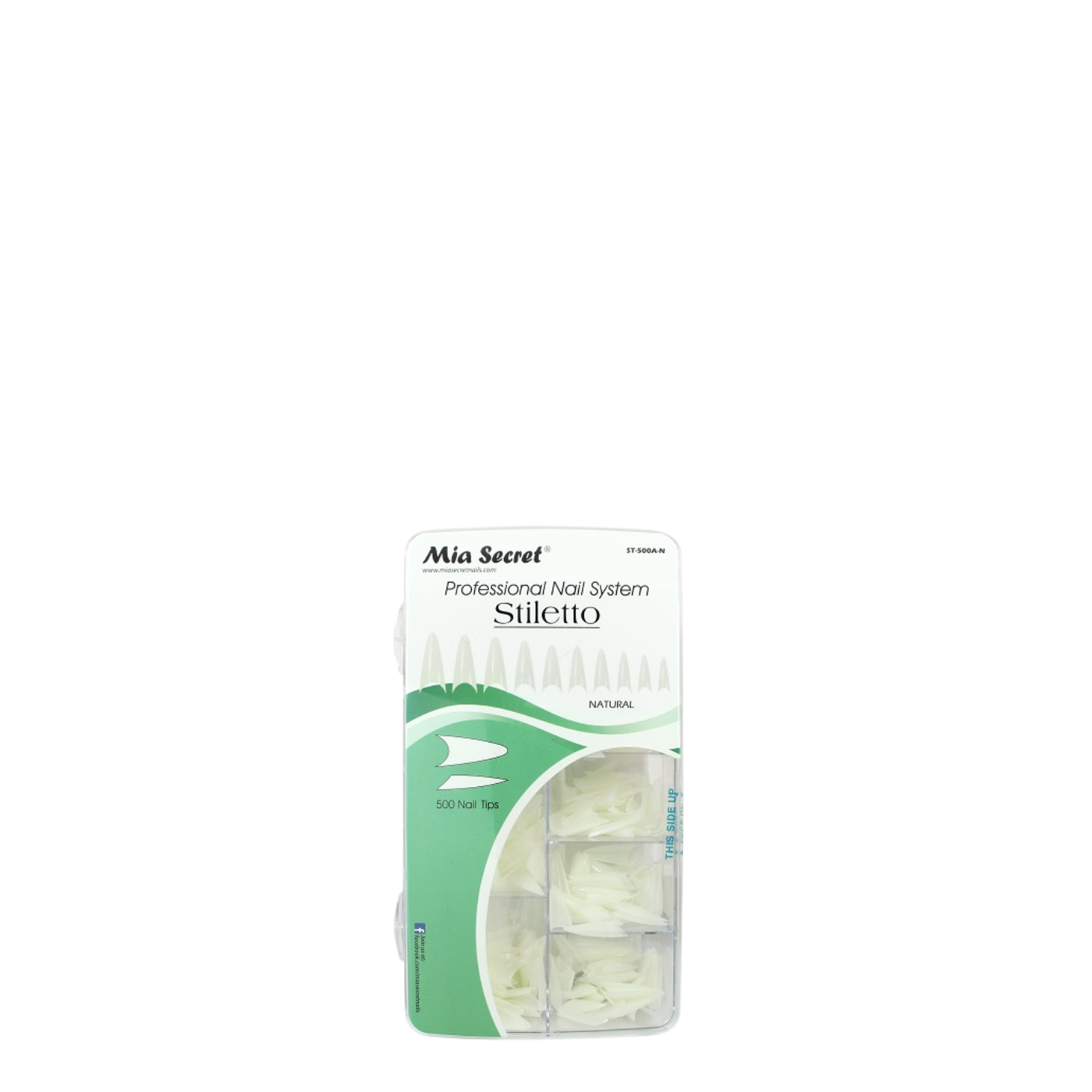 Tips Stiletto Natural (500 Unidades) Mia Secret