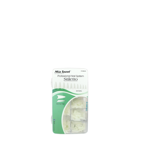 Tips Stiletto Natural (500 Unidades) Mia Secret