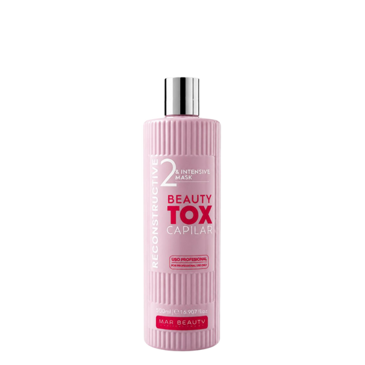 Tratamiento paso 2 Beauty-Tox Capilar de 500 ml de Mar Beauty, botox capilar profesional para cabello sedoso y saludable.