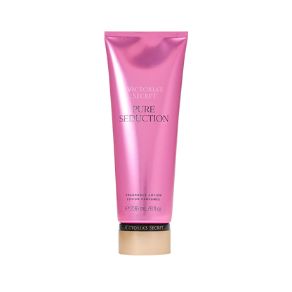Crema corporal Victoria’s Secret Pure Seduction de 236 ml en envase con tapa, textura suave y fragancia seductora