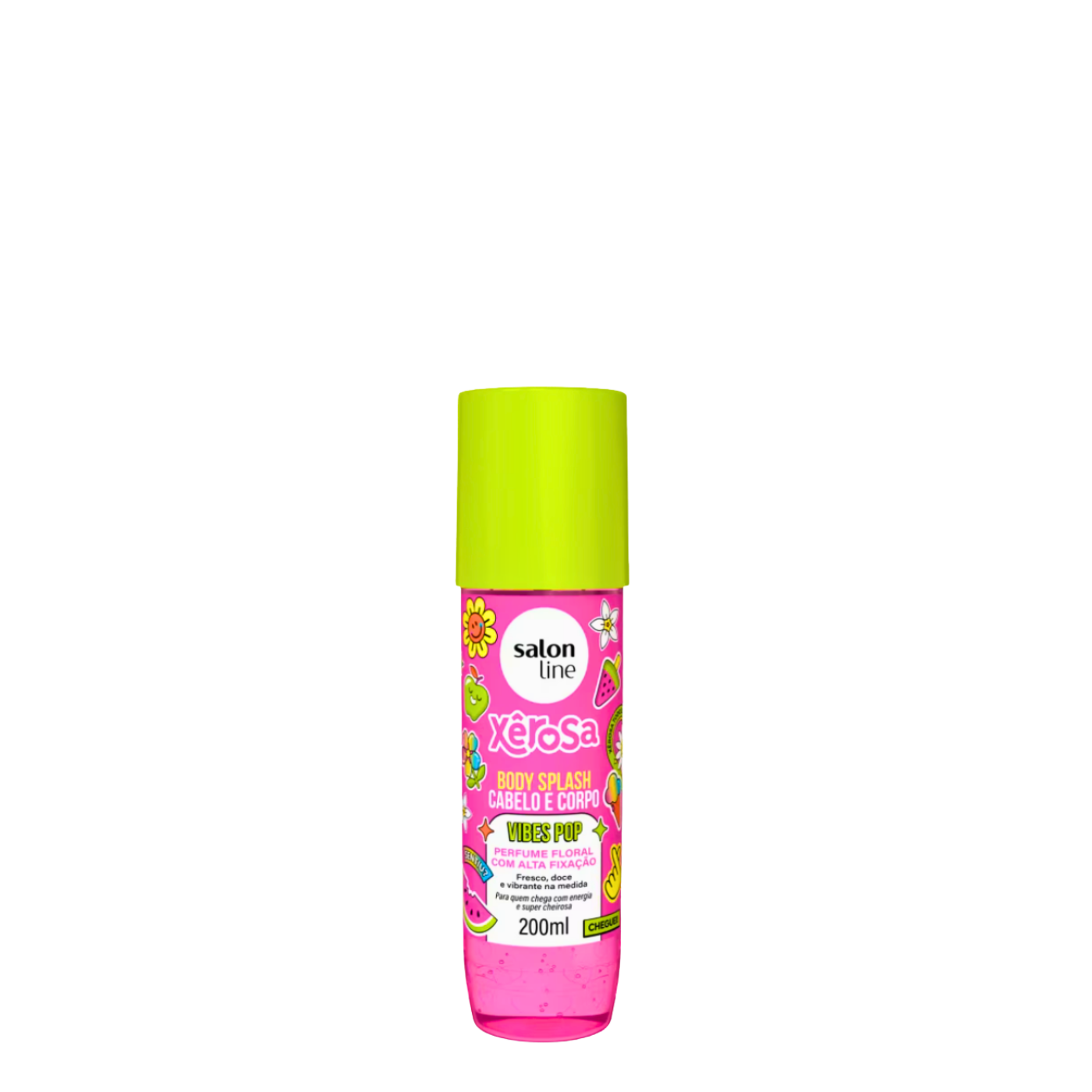 Spray corporal Xerosa Vibes Pop de Salon Line en botella de 200ml, con fragancia refrescante y vibrante para el cuerpo.