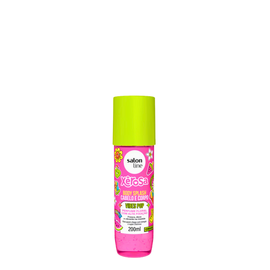Spray corporal Xerosa Vibes Pop de Salon Line en botella de 200ml, con fragancia refrescante y vibrante para el cuerpo.