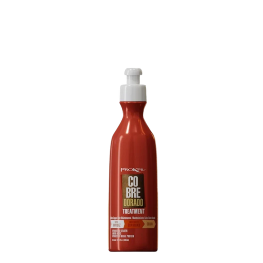 Tratamiento matizador de cobre dorado Prokpil en botella de 300 ml para cabello con acabado brillante y tonalidad cálida