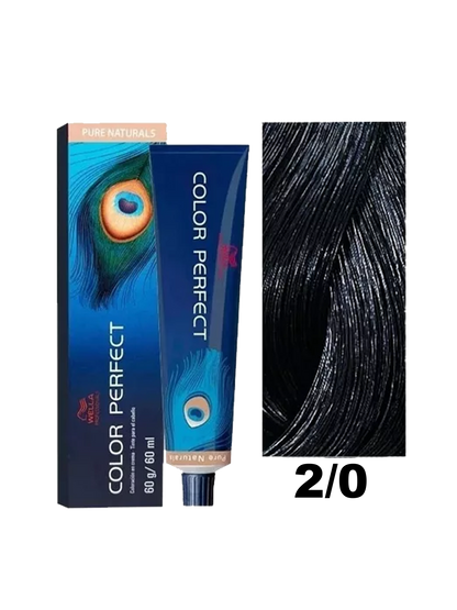 Tinte Wella Color Perfect para cabello, en envase con tono de color, ideal para mantenimiento y coloración profesional.