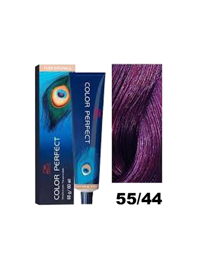 Tinte de color Wella Color Perfect en tono 55.46, crema para teñir el cabello con acabado natural y duradero.