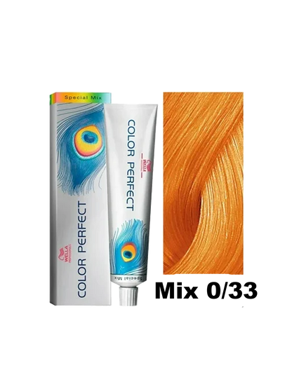 Tinte Wella Color Perfect Mix en tono 0.33, frasco con mezcla de color para cabello, visible en la imagen