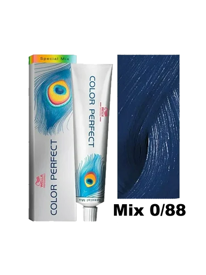 Tinte de color Wella Color Perfect para cabello, mezcla de tonos en frascos para aplicación capilar.