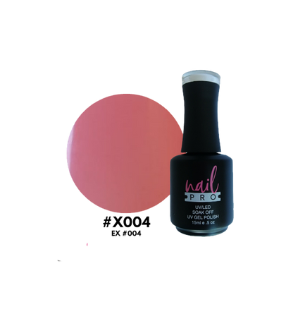 Esmalte Nail Pro X001 a X083 en botella, acabado brillante y color vibrante, para manicura y cuidado de uñas.