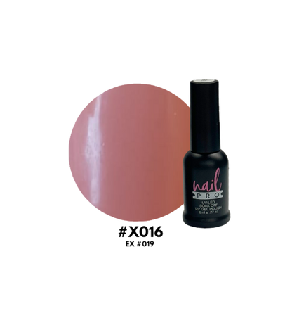 Esmalte Nail Pro X001-X083 en frasco, color vibrante y acabado brillante, ideal para manicura y uñas.