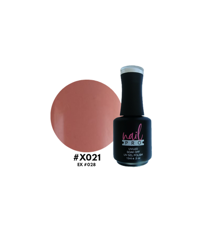 Esmalte Nail Pro X001-X083 en frasco, color brillante y acabado uniforme, muestra la botella de esmalte en la imagen.